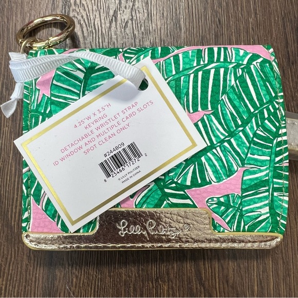 🆕 Lilly Pulitzer Vegan Keychain Slim Wallet Wristlet Let's Go Bananas NEW - Picture 4 of 5